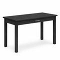Bureau en bois de chêne clair avec cadre en métal blanc 160x80x75 cm