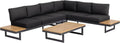 Canapé d'angle et canapé panoramique – en bois, en acier, avec coussins, usage professionnel, 3 pièces, 3 Places, anthracite