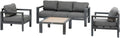 Salon de jardin et ensemble lounge — en aluminium, 5 Places