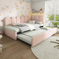 Canapé convertible et canapé-lit — en métal, 90 × 200cm, rose, revêtement en tissu