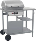 Grill à gaz pratique avec étagères et roulettes pour jardin