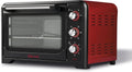 Four Électrique Girmi FE30, 1600 W, Ventilateur, Éclairage Intérieur, Grille Inox, Multiples Fonctions de Cuisson, Base et Grill Combinés, Accessoires Inclus, Noir/Rouge