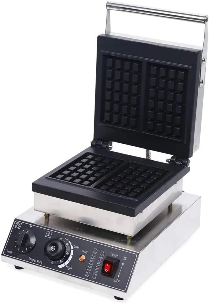 Gaufrier Professionnel 1500W avec Plaques Antiadhésives et Minuterie Réglable
