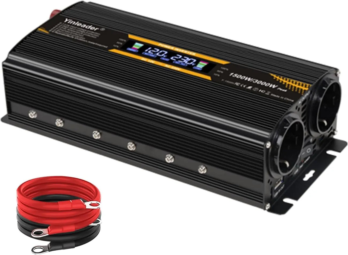 Convertisseur CC-CA et convertisseur de tension, 1500W, 3000W, 12v, 220v, pour véhicule et alimentation mobile