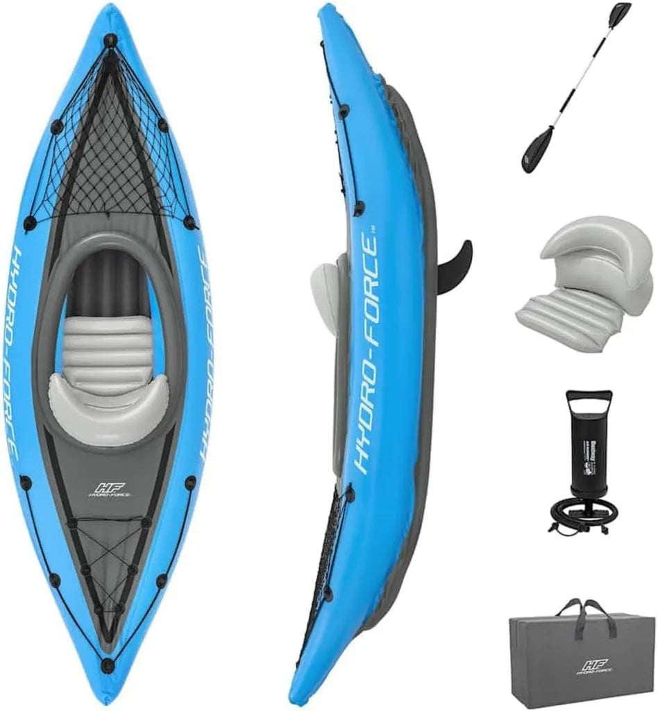 Kayak Gonflable 1 Place avec Accessoires, Idéal pour Rivières et Lacs