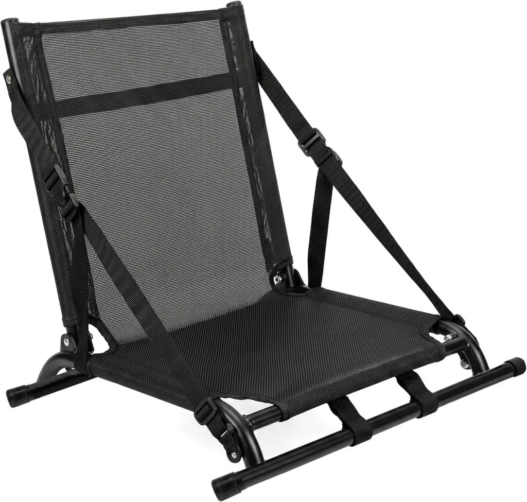 Siège Kayak Pliable Confort avec Dossier, Portable en Aluminium et Maille pour Bateaux de Pêche