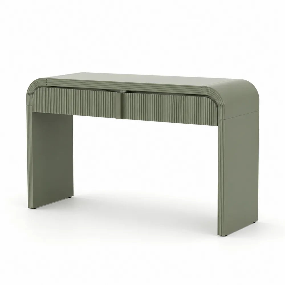 Console en bois clair et blanc 120x30x75 cm