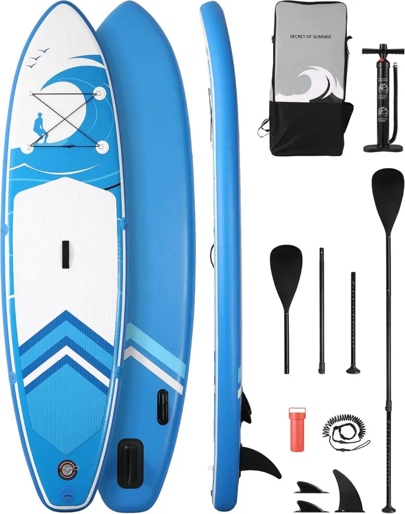 Planche de paddle gonflable 15,2 cm avec accessoires, sac et pompe rapide pour adultes et adolescents