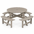 Table et bancs d'extérieur en bois composite et acier 180x150 cm