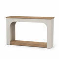 Console demi-lune en bois massif chêne clair 75x90x30cm