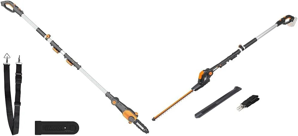 WORX WG349 Tronçonneuse: WG349.9, sans fil, manche télescopique, format léger, 20 cm, 45 cm, 20V