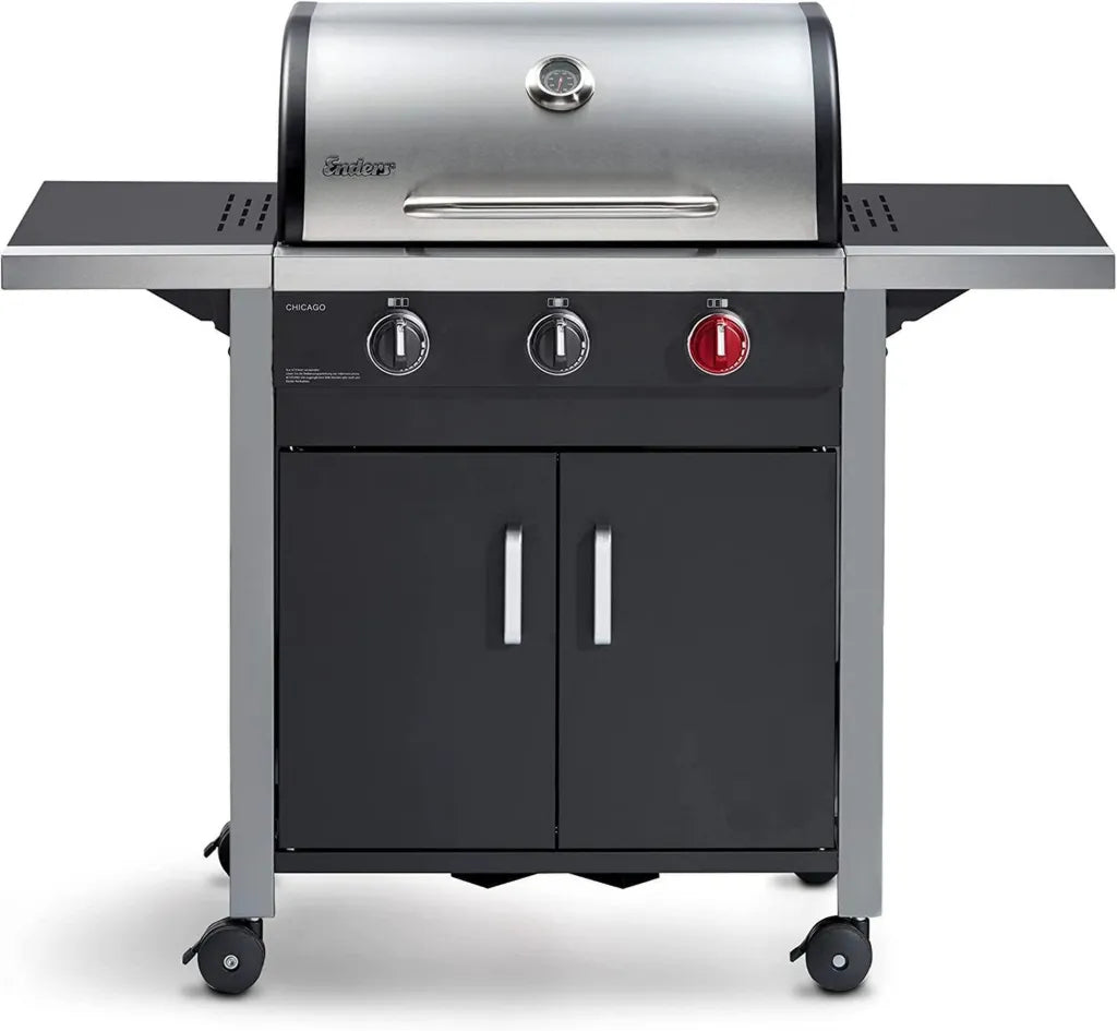Barbecue à Gaz Chicago 3R Turbo - 3 Brûleurs avec Zone Turbo - Grill 60x42 cm - Switch Grid - Pour 10 Personnes - 10,5 kW