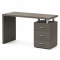 Bureau d'angle en bois composite et métal noir