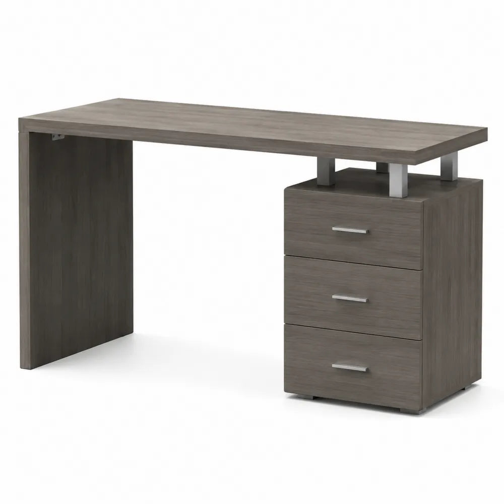 Bureau d'angle en bois composite et métal noir
