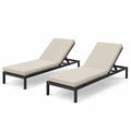 Chaise longue en rotin synthétique gris anthracite 200x65x35 cm