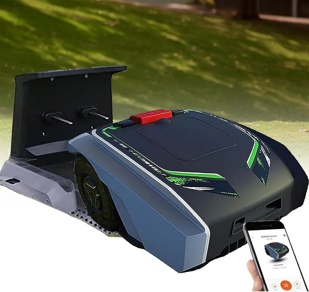 Robot Tondeuse à Gazon Intelligent sans Fil, Évitement des Obstacles et Chargement Automatique, Modèle 18-RM pour Pelouse et Jardin