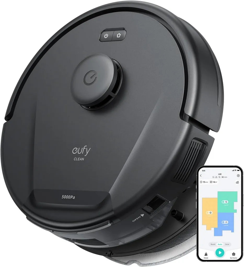 Aspirateur Robot Eufy L60 avec Vadrouille, 5000Pa, Navigation Laser iPath