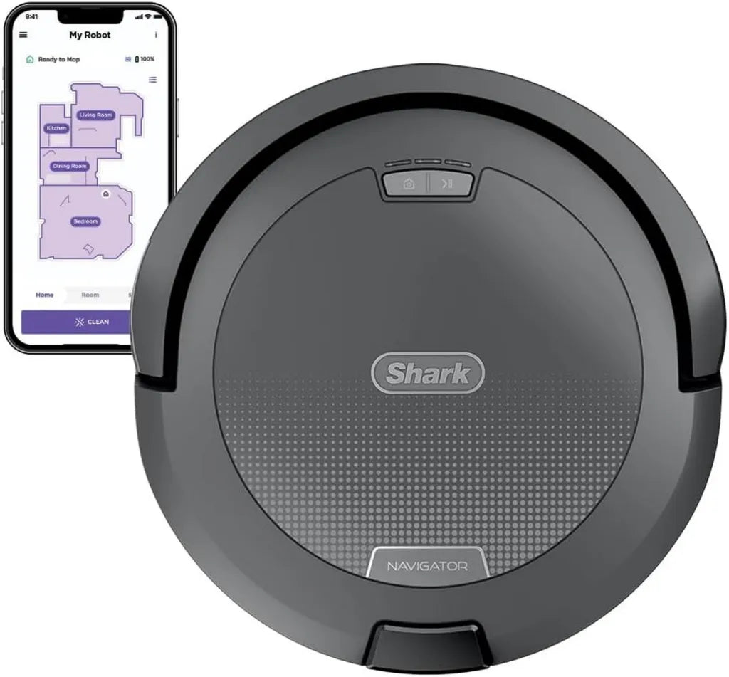 Aspirateur Robot Shark Navigator RV2110 avec Guidage SmartPath et Brosse Autonettoyante, Idéal pour Poils d'Animaux, Sols et Tapis