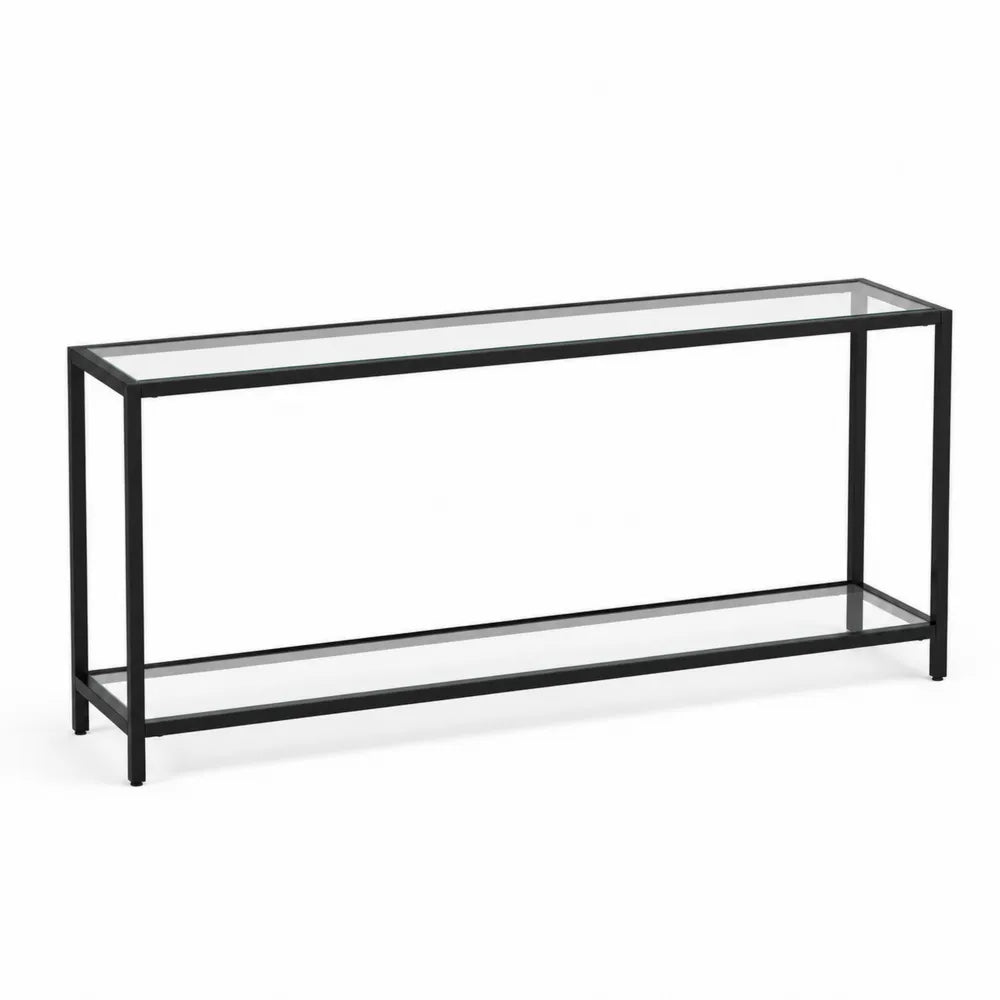 Banc en bois avec siège rembourré en tissu crème et étagère