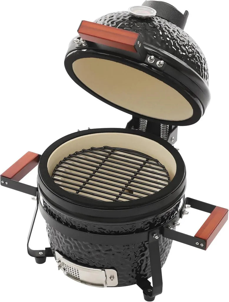 Barbecue en céramique à charbon de bois 13L, fumoir et chaudron multi-fonctions pour extérieur