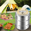 Barbecue au charbon de bois portable - Utilisation intérieure et extérieure, facile à démonter, nettoyage pratique, parfait pour camping et fêtes en plein air