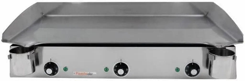 Plancha Électrique Inox 3600W avec Trois Thermostats Réglables - Fabrication Française - Dimensions 83x45x20 cm