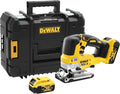DeWalt DCS334P2-QW Scie Sauteuse à Poignée Supérieure Brushless XR 18V 5 Ah: sans fil, moteur sans balais, en bois, en acier, 135mm, 10mm