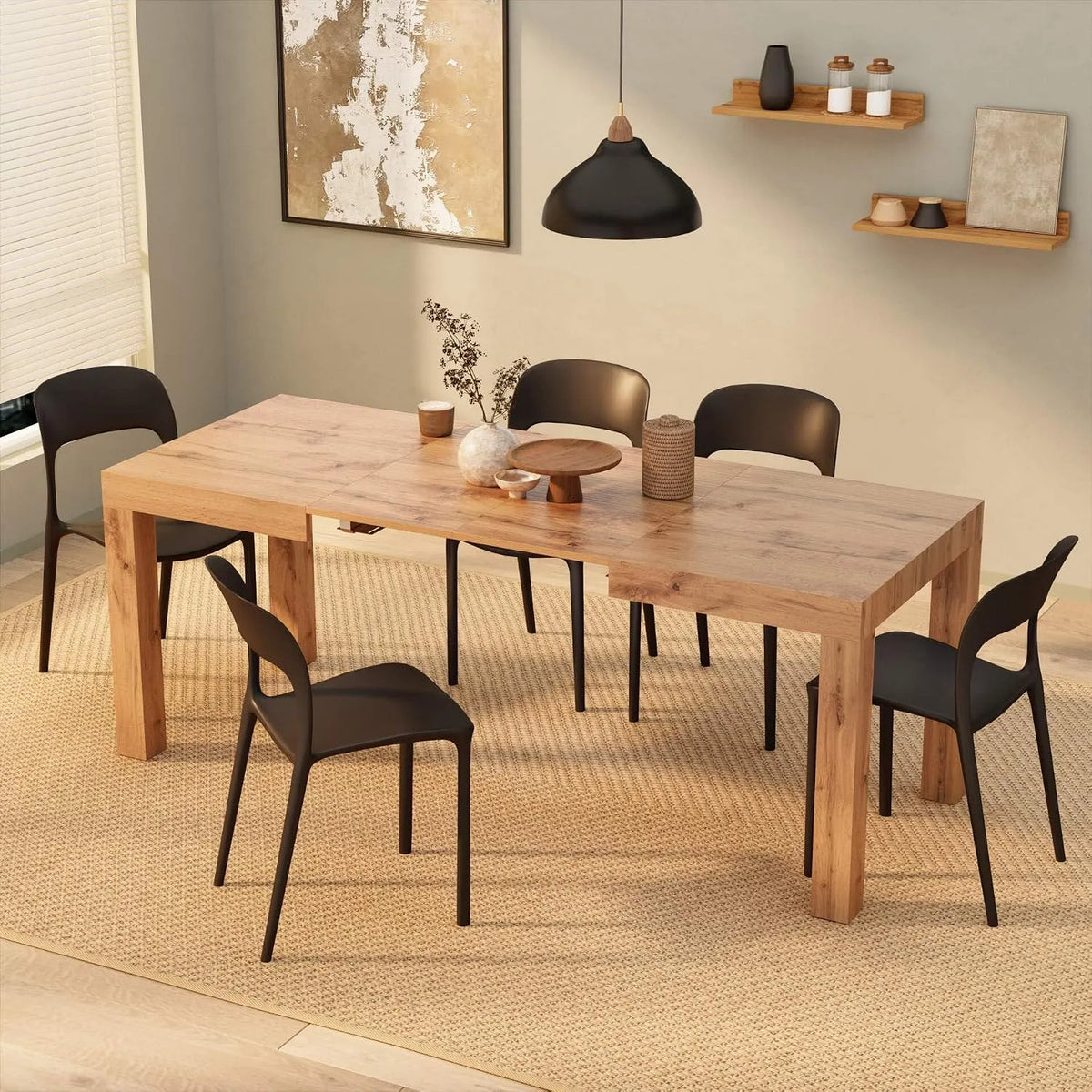 Mobili Fiver Table à manger et table de salle à manger — First, en bois, extensible