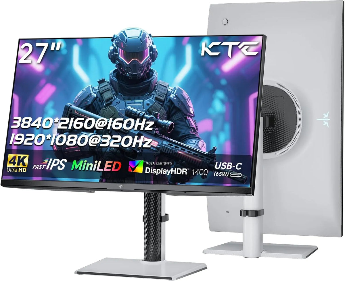 Moniteur M27P6 1080P, 27 pouces, 1 ms, 160 Hz, 4K UHD, écran PC, blanc, 1152 Zones de Gradation Locale, HDR1400, 145% sRGB, 1ms GtG, KVM, KTC Écran PC