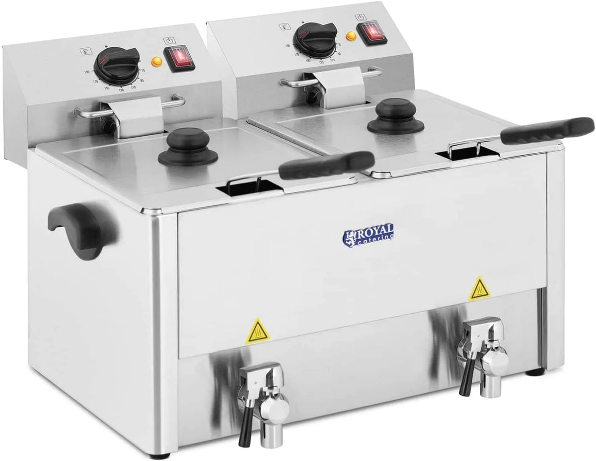 Robinet de cuisine 13D-EGO, 13 L, 250 W, 50 à 190 °C, thermostat, professionnel, restaurant, restauration, acier inoxydable, 2 x 3 250 W, Inox