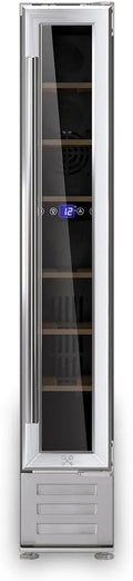 Cave à vin électrique CAVSE7, 22 L, 7 bouteilles, 5 à 22 °C, éclairage LED, encastrable, acier inoxydable, 6 étagères, Anti-UV, Capacité 22L