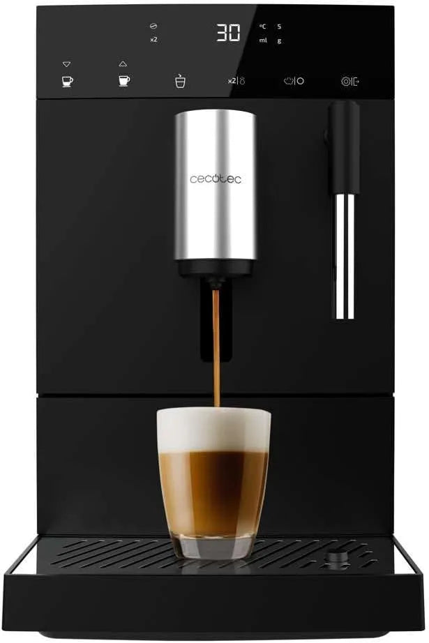 Cecotec 150gr Cafetière électrique, 1 L, 1350 W, grand réservoir, vapeur, 19 Barres, Réservoir de Grains de Café de avec Broyeur et 1, 1 L d'Eau