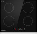 Plaque à induction, 60CM, 4 foyers, 7400 W, table de cuisson à induction, AMZCHEF, Boost, tactile, verrouillage, encastrable, minuteur, pose libre