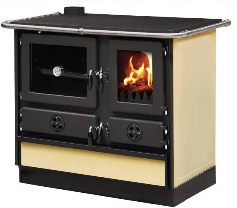 Cuisinière avec four, fonte, Sortie côté gauche - Beige, Cuisinière à bois MAGNUM MBS en fonte