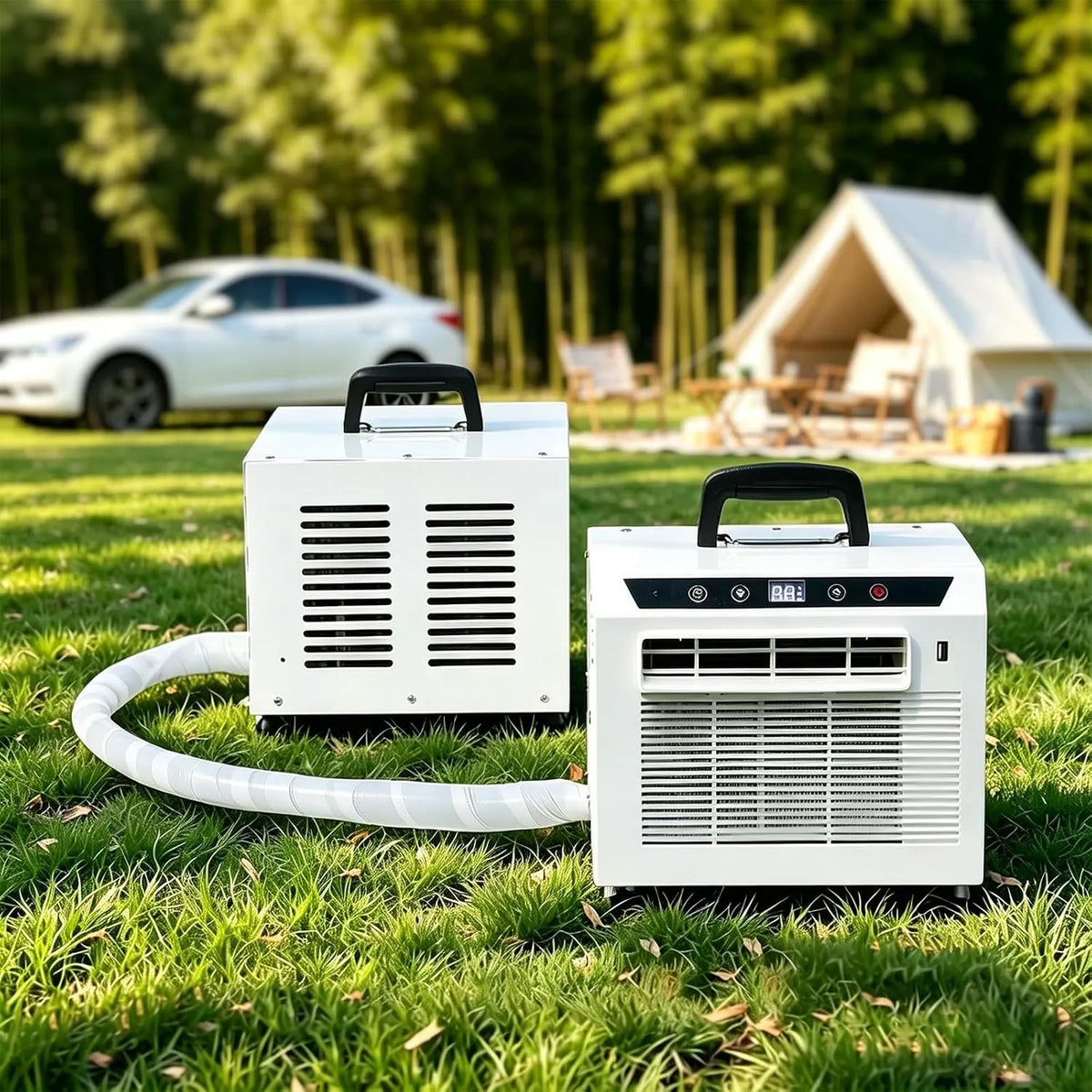 Climatiseur, 200cm, portable, tactile, minuteur, amovible, Climatiseur Mobile Split 3000BTU Air Cooler Portable Avec Tuyau De Raccordement De 100/150