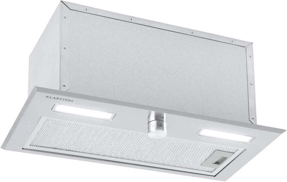 Klarstein Hotte aspirante, 52 cm, 440 m3/h, hotte de cuisine, éclairage LED, encastrable, 3 niveaux, acier inoxydable, 5 W, Puissance d'extraction: