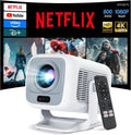 Vidéoprojecteur 1080P, Wi-Fi, Bluetooth, Android OS, 4K UHD, Full HD, projecteur vidéo, Smart Vidéoprojecteur Compatible 4K, Android 13 FHD 1080P