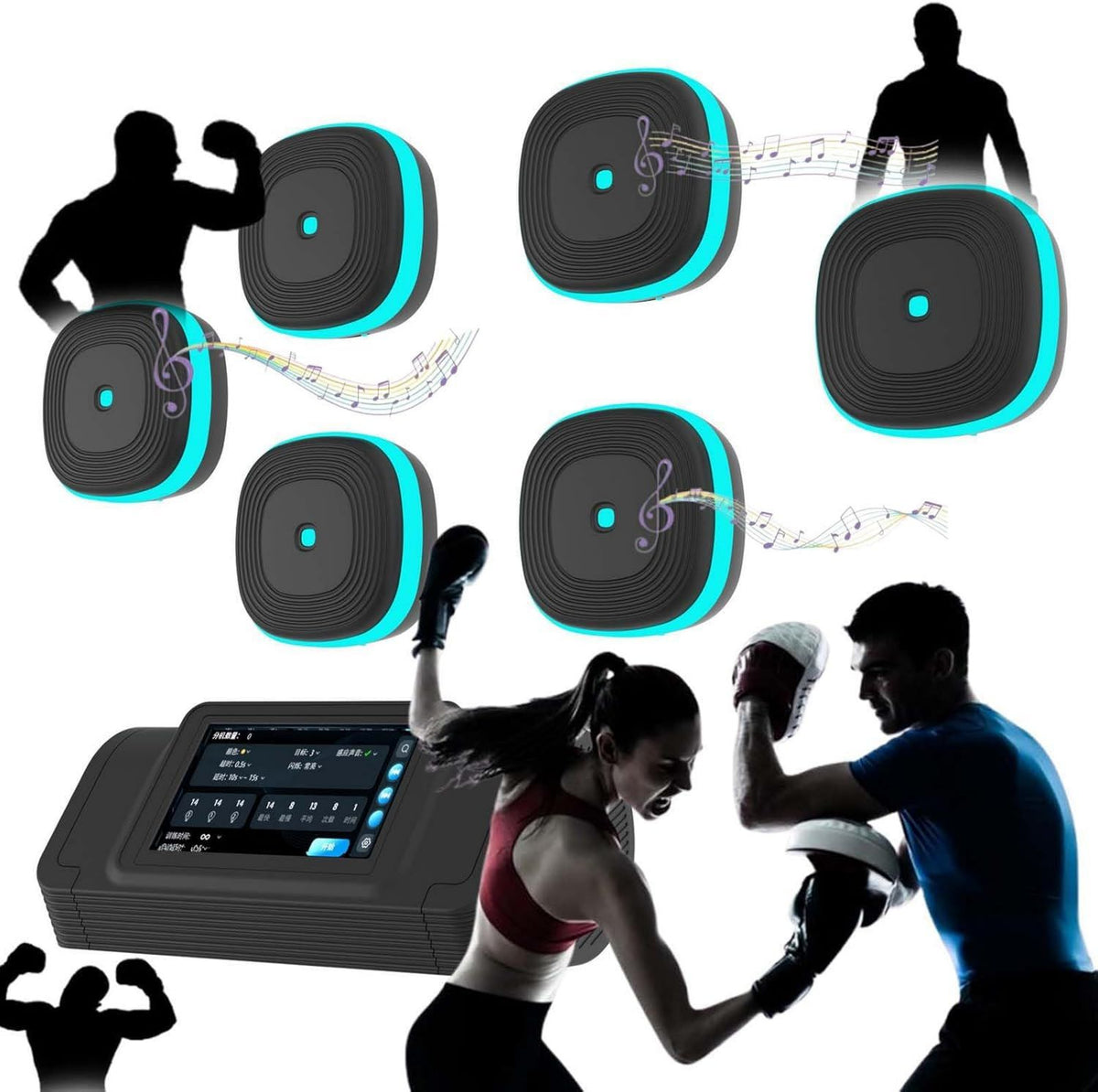 Machine de boxe musicale - montage mural, 10 Modes