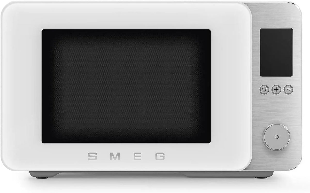 Smeg MOC02WHMEU Micro-ondes, 2100 W, 9 programmes, gril, Inverter, four micro-ondes, blanc, 9 Fonctions et 3 Combinées, 25 Programmes Automatiques