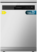 Cecotec Bolero Aguazero 6200 Lave-vaisselle, 60 cm, 6 programmes, pose libre, acier inoxydable, 14 Couverts, Dry+, Turbo Dry+, Demi-Charge