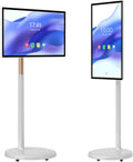 Smart TV 1080p 21.5in-8G128G, téléviseur, portable, roulettes de déplacement, tactile, Android OS, pied de sol réglable et rotatif à 360°, résolution