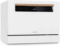 Klarstein Lave-vaisselle, 5 L, 1380 W, 7 programmes, 49 dB, pose libre, tactile, noir, 6 couverts standard, Consommation d'eau: 6, blanc