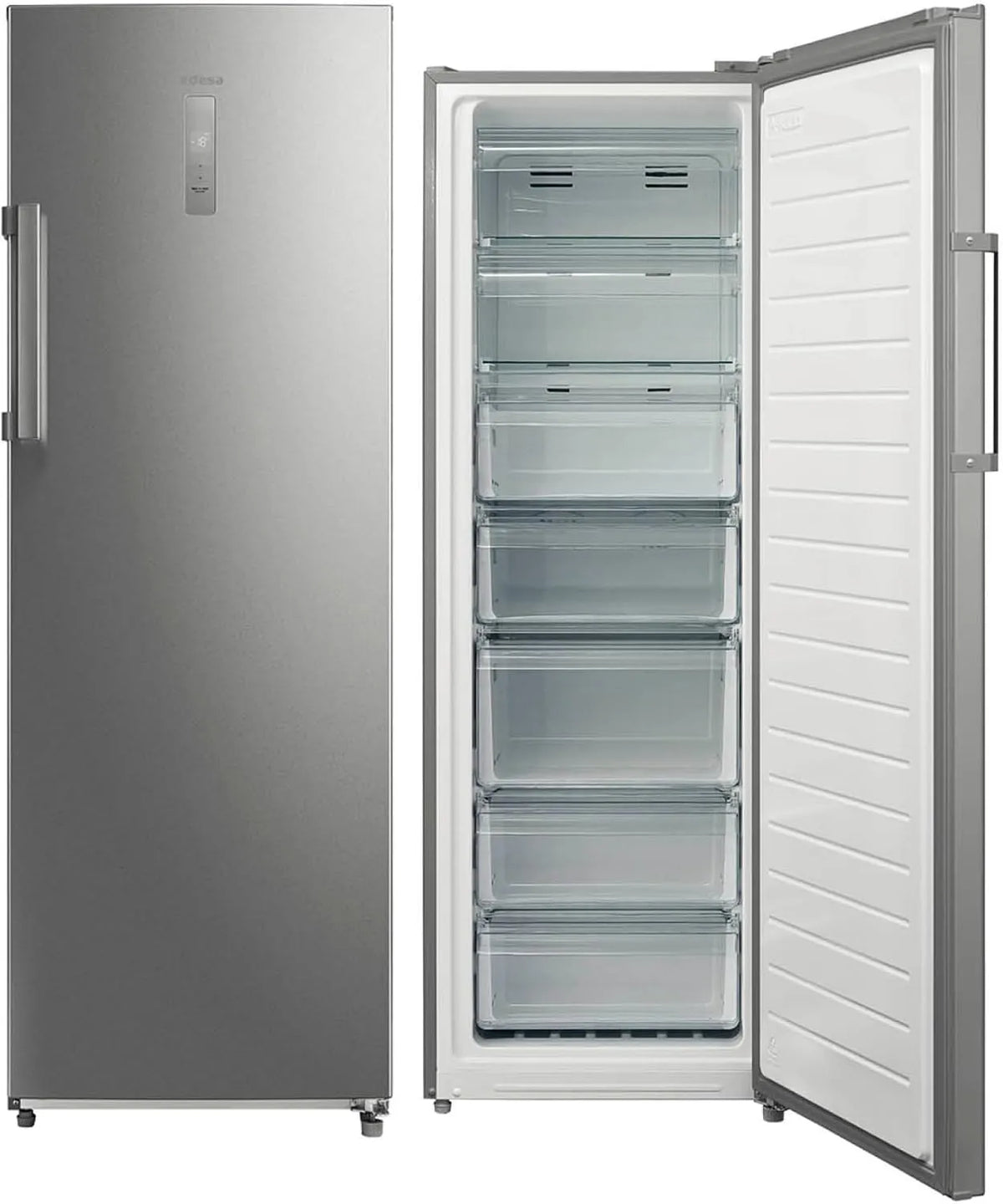 Congélateur, 63, 5 cm, Edesa EZS-1732, No Frost, éclairage LED, 2 zones de température, blanc, 7 tiroirs, largeur 63, contrôle électronique homogène