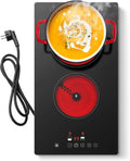Plaque vitrocéramique, 30cm, 2 foyers, 3000 W, tactile, minuteur, Minuterie 1-99 min, 3000W 9 Niveaux de puissance, Pour toutes les casseroles