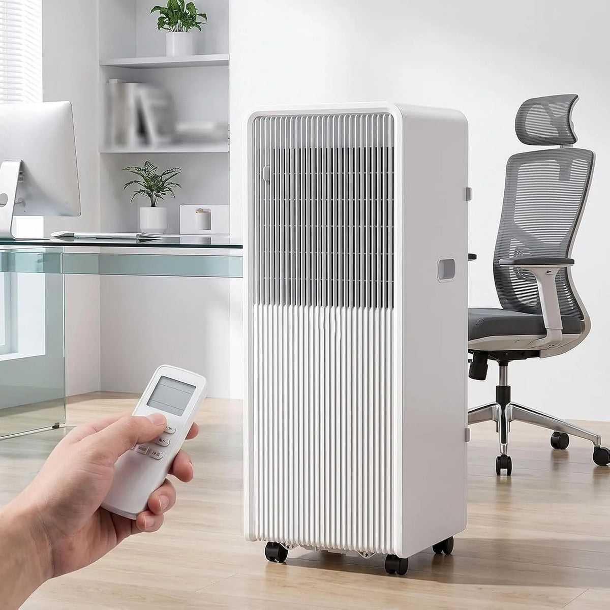 Climatiseur 24h, minuteur, silencieux, 10000 Btu, Climatiseur Mobile 12000 BTU Split sans Ventilation pour Pièce 35 m2, Télécommande, Installation