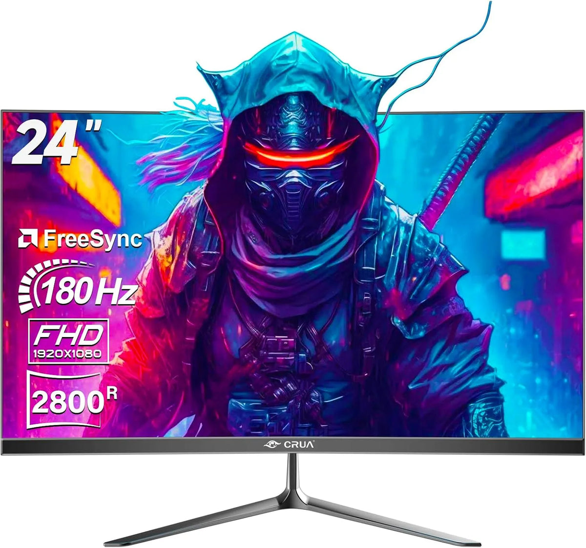 Moniteur, 24 pouces, 1 ms, 180 Hz, configuration gaming, Full HD, HDMI, écran PC, 100% sRGB, VESA, DisplayPort, FreeSync, sans Lunette - Idéal pour
