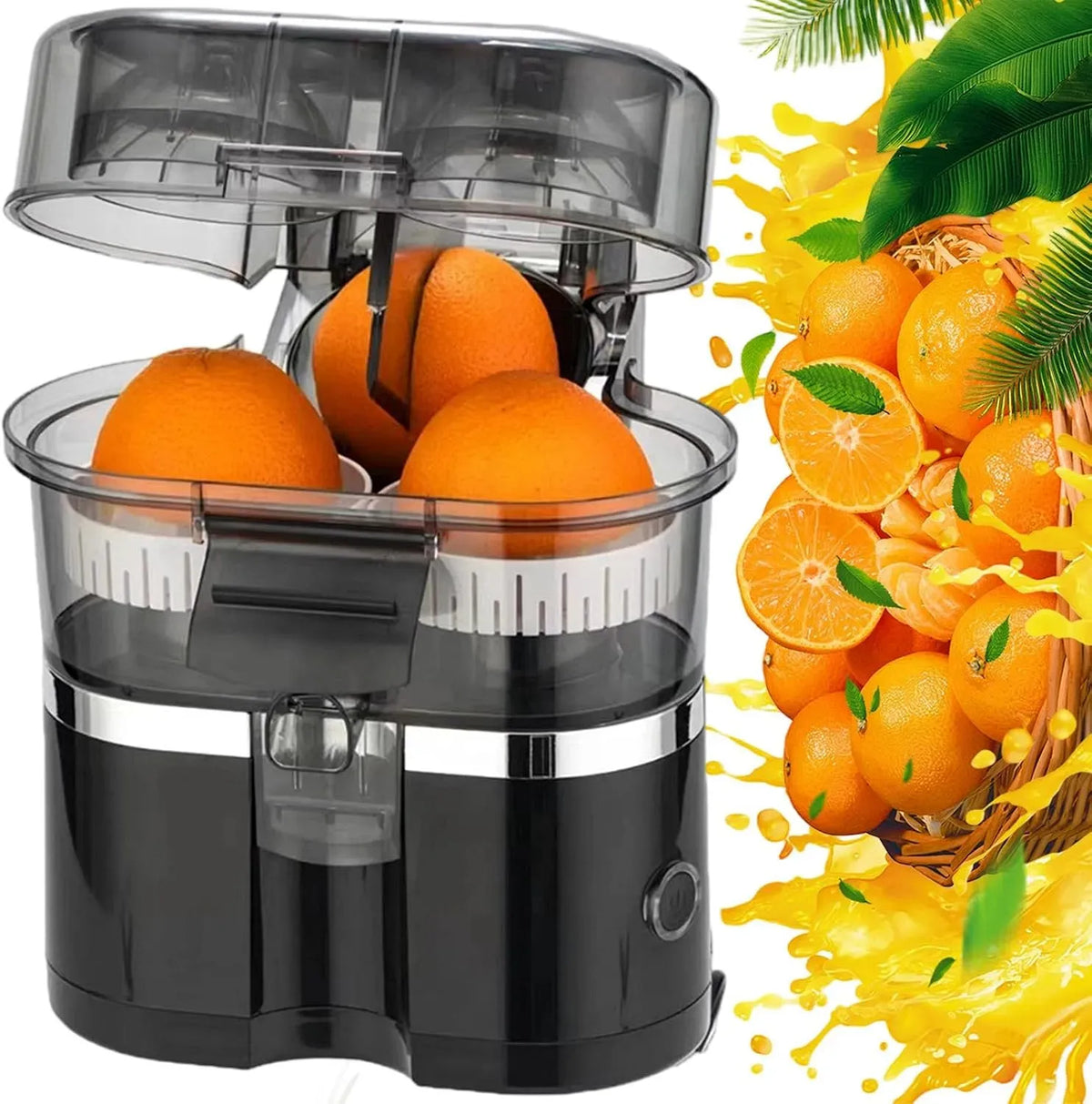 Extracteur de jus, portable, noir, presse-agrumes et extracteur, Extracteur de jus compact automatique à double tête avec moteur haute performance