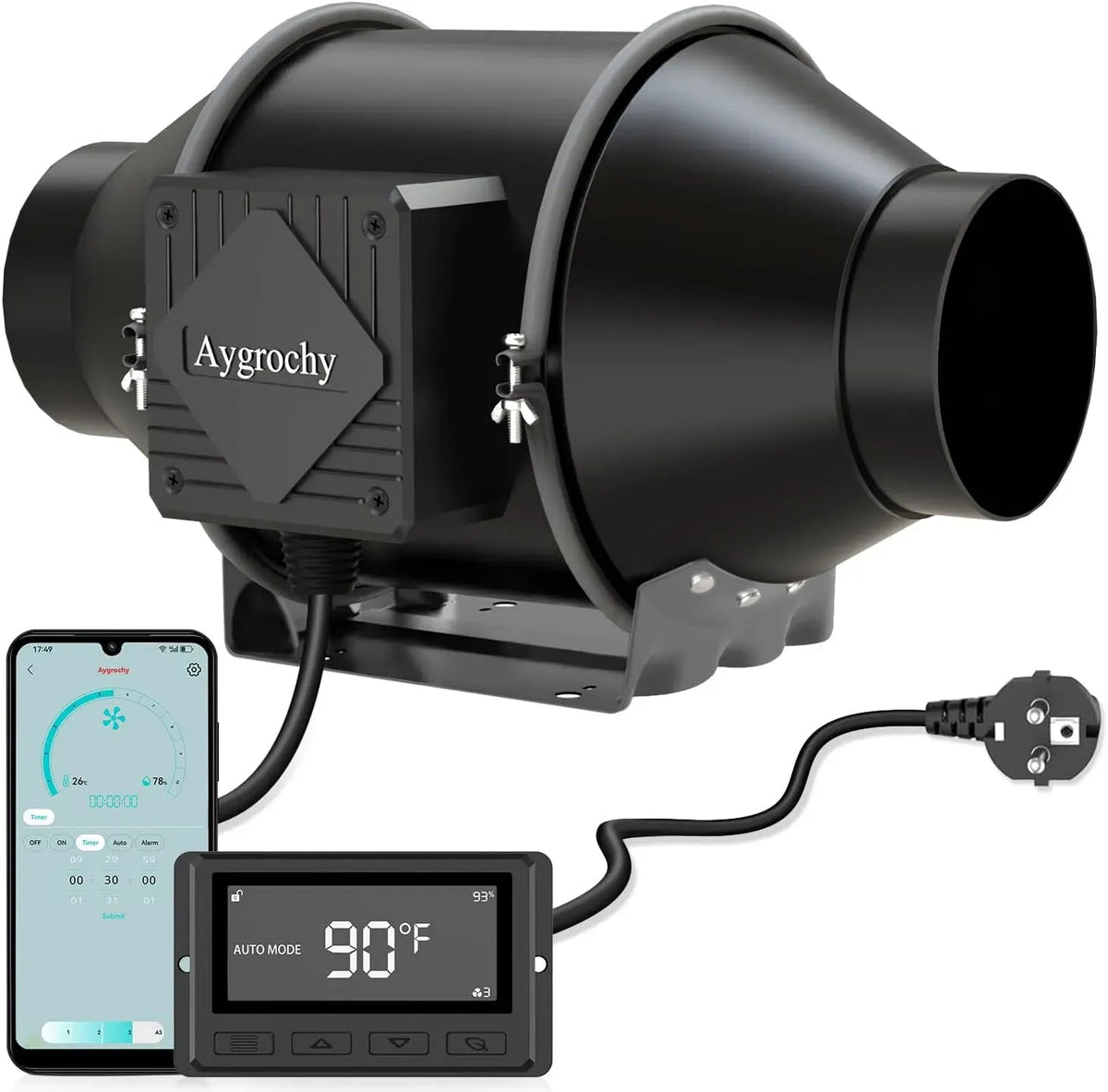 Ventilateur, 30 W, Aygrochy, Boost, 100mm App Extracteur d'Air 30W