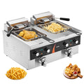 VEVOR Friteuse Électrique Commerciale, Température et Temps Réglable, pour Poulet Frit Snack-Bar Restaurant, Friteuse à Huile de Comptoir 3000 W, 2