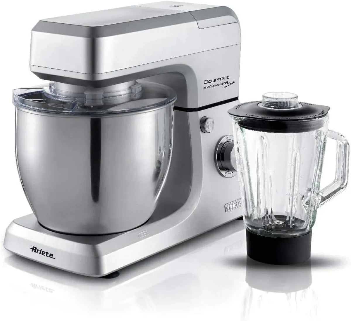 Blender, 7 L, 1200 W, acier inoxydable, Ariete 1598 Pastamatic Gourmet Planetary, Carafe en Verre 1,5 L, 6 Vitesses